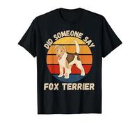 Lindo Fox Terrier Vintage ¿Alguien Dijo Perro Fox Terrier? Camiseta, Hombre, Negro, XXL