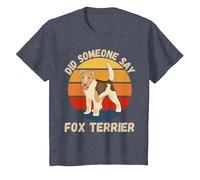 Lindo Fox Terrier Vintage ¿Alguien Dijo Perro Fox Terrier? Camiseta, Niños, Azul Jaspeado, 3 años