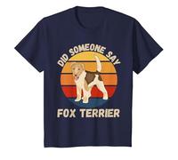 Lindo Fox Terrier Vintage ¿Alguien Dijo Perro Fox Terrier? Camiseta, Niños, Azul Marino, 2 años