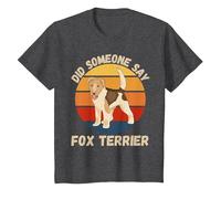 Lindo Fox Terrier Vintage ¿Alguien Dijo Perro Fox Terrier? Camiseta, Niños, Jaspeado Oscuro, 2 años