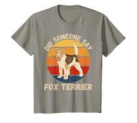 Lindo Fox Terrier Vintage ¿Alguien Dijo Perro Fox Terrier? Camiseta, Niños, Pizarra, 8 años