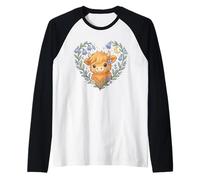 Lindo Ganado de Las Tierras Altas de Las Tierras Altas Camiseta Manga Raglan