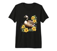 Lindo Ganso Hawaiano Nene con Hibisco Amarillo Camiseta Premium