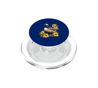 Lindo Ganso Hawaiano Nene con Hibisco Amarillo PopSockets PopGrip para MagSafe