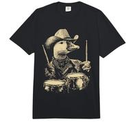 Lindo Ganso Tocando Tambores Divertido Vaquero Animal Western Drummer Comfort Colors Adult Heavyweight T-Shirt