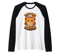 Lindo Gatito Amante de los Gatos Que me tenías en Miau Camiseta Manga Raglan