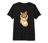 Lindo Gatito atigrado en Acogedor calcetín Gato mamá Cutecore Kawaii Camiseta Premium