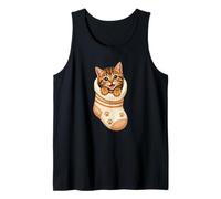 Lindo Gatito atigrado en Acogedor calcetín Gato mamá Cutecore Kawaii Camiseta sin Mangas