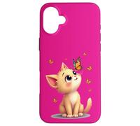 Lindo Gatito con Mariposas - Lindo Amante de los Gatos Carcasa para iPhone 16 Plus