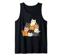 Lindo gatito gatos anime kawaii neko diseño para mujeres y niñas Camiseta sin Mangas
