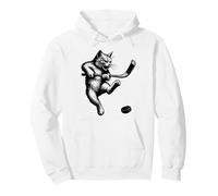 Lindo Gatito Jugando Hockey sobre Hielo Palo Puck Ice Hockey Cat Sudadera con Capucha