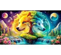 Lindo Gatito Junto a un Estanque en un Pueblo nevado Rompecabezas de 1000 Piezas para Adultos - Cartón Reciclado para Decoración 38x26cm/1000pcs