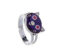 Lindo gatito para anillos de estado de ánimo, cambio de color, temperatura ajustable, sensación de emoción, joyería L que cambia de color para hombres