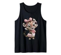 Lindo Gatito Tabby Cat Lover Kawaii Felino Personaje Gráfico Camiseta sin Mangas