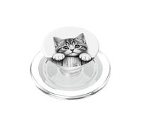 Lindo Gatito Valla boceto Gato Arte Divertido Curioso Gatito Illustr PopSockets PopGrip para MagSafe