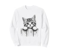 Lindo Gatito Valla boceto Gato Arte Divertido Curioso Gatito Illustr Sudadera