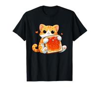 Lindo gato abrazando mermelada tostada desayuno divertido Camiseta