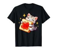 Lindo gato abrazando mermelada tostada desayuno divertido Camiseta