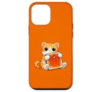 Lindo gato abrazando mermelada tostada desayuno divertido Carcasa para iPhone 12 mini