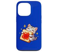 Lindo gato abrazando mermelada tostada desayuno divertido Carcasa para iPhone 13 Pro