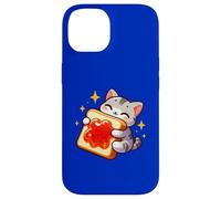 Lindo gato abrazando mermelada tostada desayuno divertido Carcasa para iPhone 14