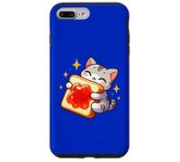 Lindo gato abrazando mermelada tostada desayuno divertido Carcasa para iPhone 7 Plus/8 Plus