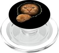 Lindo Gato atigrado Naranja Ojos Dorados Mirando a través de PopSockets PopGrip para MagSafe