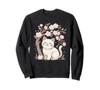 Lindo Gato bajo Flores de Cerezo Sakura Primavera Sudadera