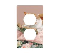 Lindo gato blanco naranja leyendo un libro viejo, cubierta decorativa para interruptor de luz, 1 banda, placa de pared para cocina, baño, tamaño 7 x 11,4 cm