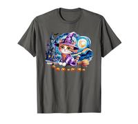 Lindo Gato Bruja Fantasma Espeluznante Truco Regalo niños mamá Camiseta