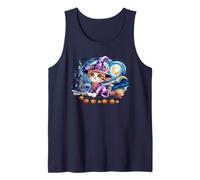 Lindo Gato Bruja Fantasma Espeluznante Truco Regalo niños mamá Camiseta sin Mangas