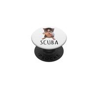 Lindo Gato Buceador Gafas De Natación Gatito Humor PopSockets PopGrip Adhesivo