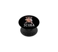 Lindo Gato Buceador Gafas De Natación Gatito Humor PopSockets PopGrip Adhesivo