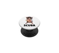 Lindo Gato Buceador Gafas De Natación Gatito Humor PopSockets PopGrip Adhesivo