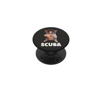 Lindo Gato Buceador Gafas De Natación Gatito Humor PopSockets PopGrip Adhesivo