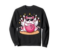 Lindo Gato con Gafas de Sol Gato Jugando Bolos para Hombres Mujeres Sudadera