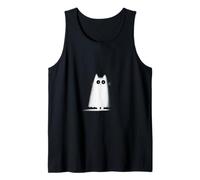 Lindo Gato con un Disfraz de Fantasma para Halloween Camiseta sin Mangas