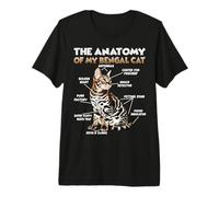 Lindo Gato de Bengala T para dueños de Gatos Anatomía del Camiseta Premium
