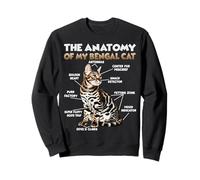 Lindo Gato de Bengala T para dueños de Gatos Anatomía del Sudadera