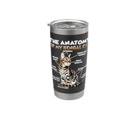 Lindo gato de Bengala T para dueños de gatos Anatomía del Vaso térmico de acero inoxidable de doble pared