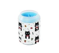 Lindo gato de dibujos animados Navidad negro blanco reutilizable limpiador de patas con cepillo de silicona suave suministros de aseo para perros medianos a grandes