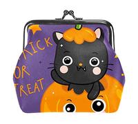 Lindo gato de Halloween con calabaza garabato animal monederos mini carteras vintage bolsa bolsas para regalo, Multicolor 15, Talla única, Organizador de bolsas