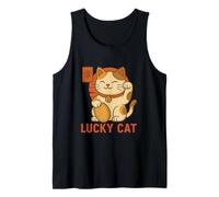 Lindo Gato de la Suerte japonés Maneki Neko Art Camiseta sin Mangas