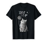 Lindo Gato déjalo IR Diente de león diseño artístico Gatito Mujeres Camiseta