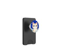 Lindo Gato Divertido Flores Japonesas Anime PopSockets PopWallet para MagSafe