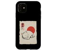 Lindo Gato durmiendo Arte japonés Vintage Zen Neko Carcasa para iPhone 11
