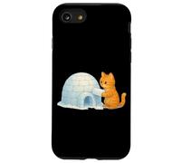 Lindo Gato Edificio frío iglú Hielo ladrillo Invierno Nieve Arte Gatito Carcasa para iPhone SE (2020) / 7/8