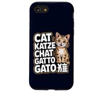 Lindo Gato en Diferentes Idiomas Funny Cat Lovers Moms & Dad Carcasa para iPhone SE (2020) / 7/8