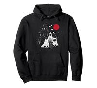 Lindo Gato Fantasma Divertido Disfraz de Halloween Gato Negro Sudadera con Capucha
