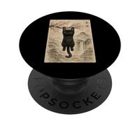 Lindo Gato Flor de Cerezo japonés Edo Woodblock Art PopSockets PopGrip Adhesivo